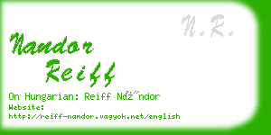 nandor reiff business card
